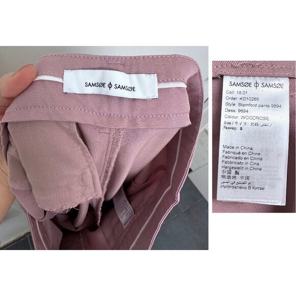 Samsoe Samsoe Straight Fit Stamford Pants Trousers Woodrose Pink Lyocell S - Picture 4 of 14